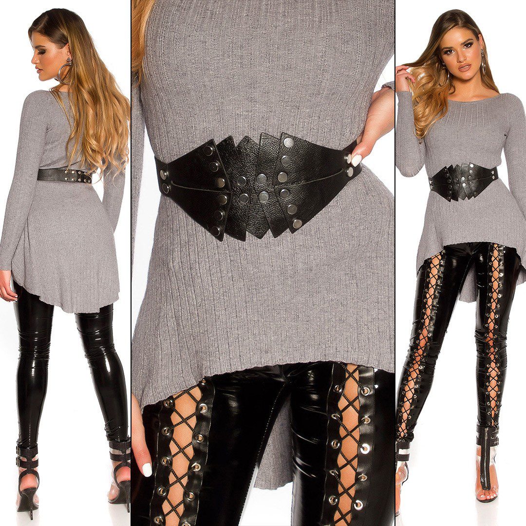 Ceinture simili cuir femme sexy KATALINA couleur Noir – Image 3