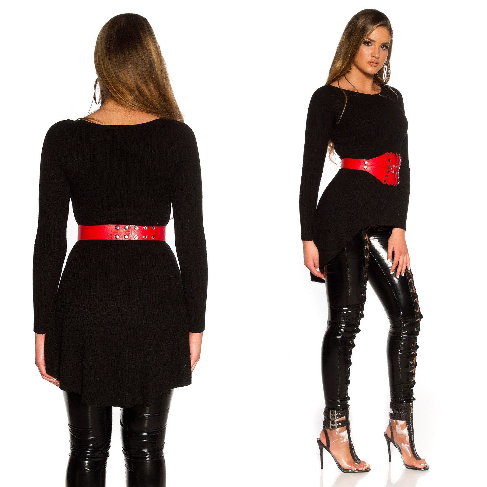 Ceinture simili cuir femme sexy KATALINA couleur Rouge – Image 4