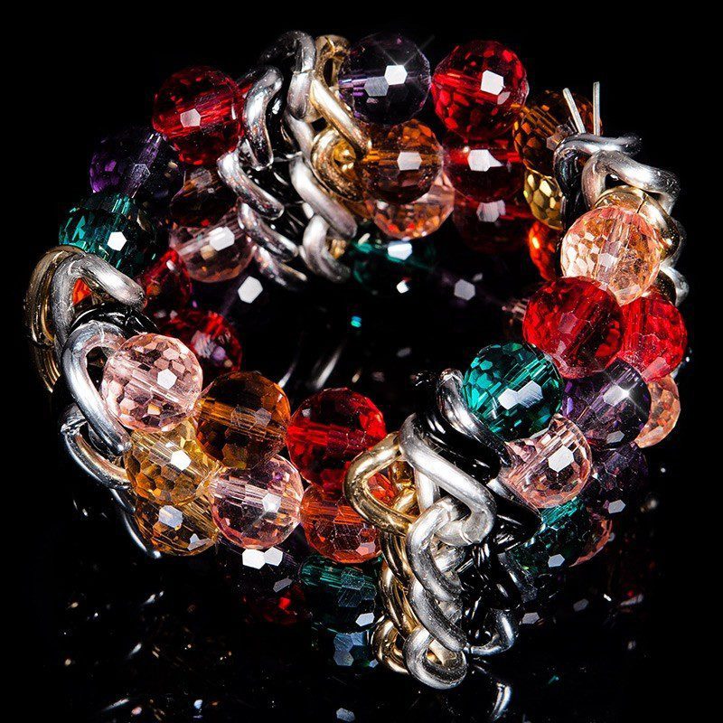 Bracelet glamour avec pierres couleur multi color