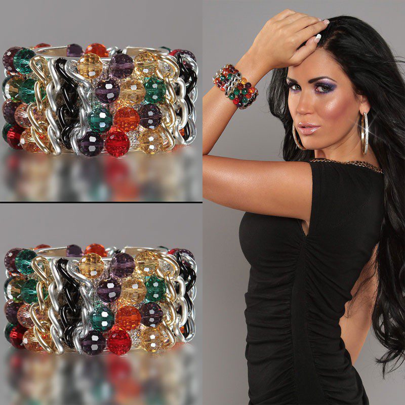 Bracelet glamour avec pierres couleur multi color – Image 3