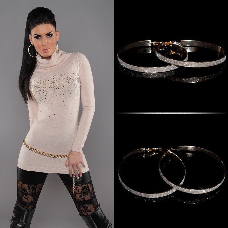 Elegant boucle creoles pour femme de couleur or – Image 3