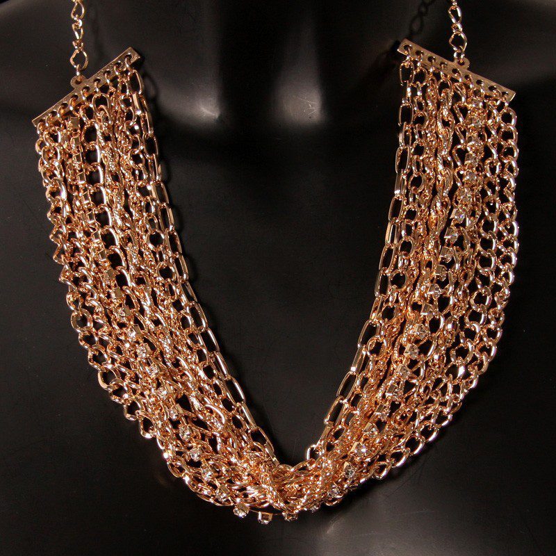 Collier fantaisie Multi Chaînes Sexy Couleur – Or – Image 2