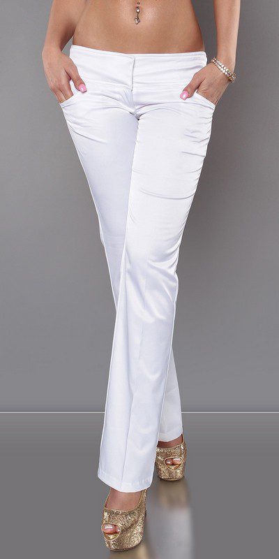 Pantalon femme fashion avec strass CLARA couleur blanc – Image 2