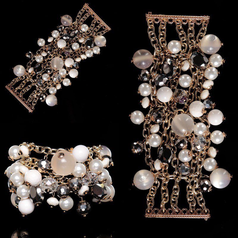 Bracelet femme à la mode LAURA couleur crème – Image 2