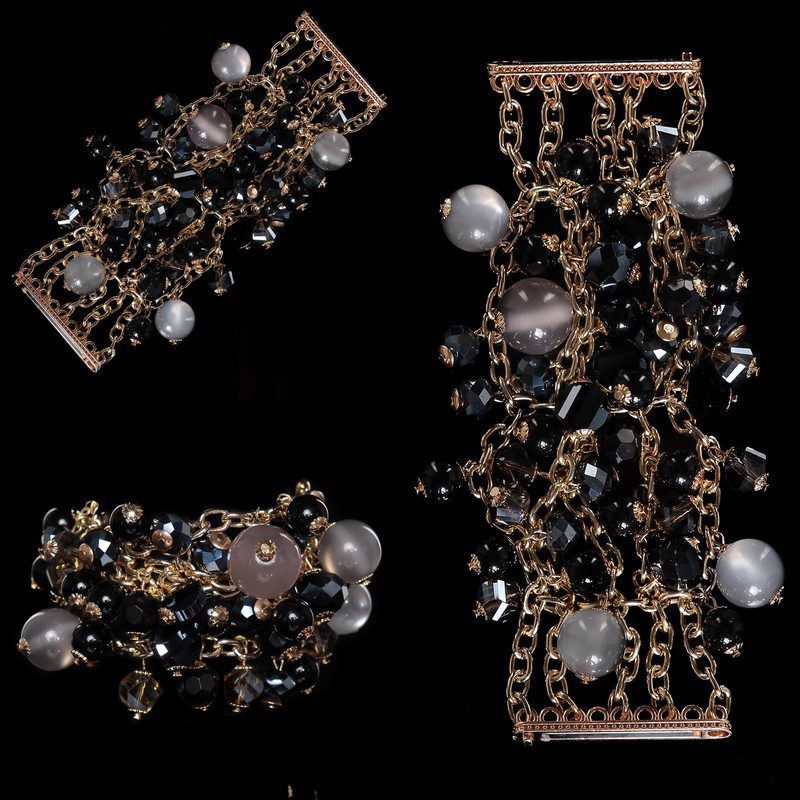 Bracelet femme à la mode LAURA couleur noir