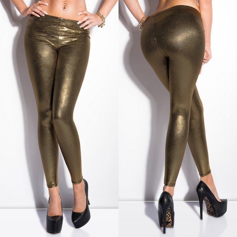 Leggings fashion LAURA couleur or – Image 2