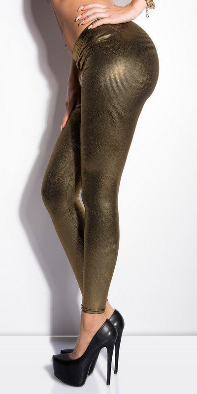 Leggings fashion LAURA couleur or – Image 4