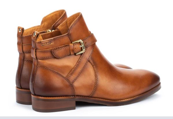 Boots femme cuir talon plat fermeture zip marron PIKOLINOS ROYAL W4D – Image 3