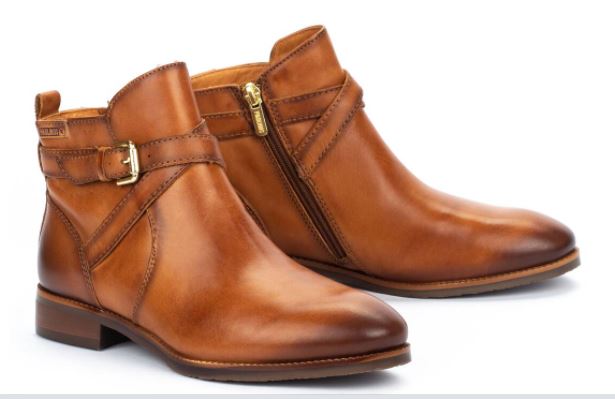 Boots femme cuir talon plat fermeture zip marron PIKOLINOS ROYAL W4D – Image 5