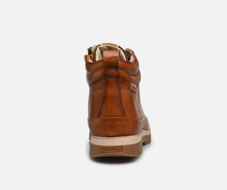 Boots femme cuir talon plat lacet + zip chaussure de marche PIKOLINOS VIGO marron – Image 3