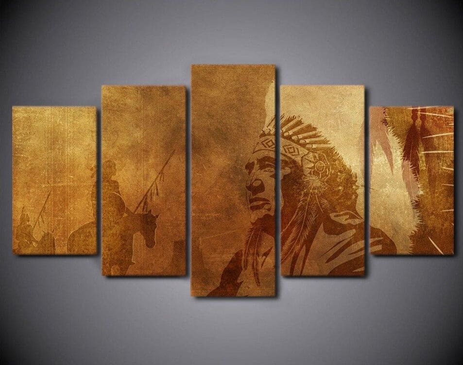 Tableau Indien Chef Doré – Image 3