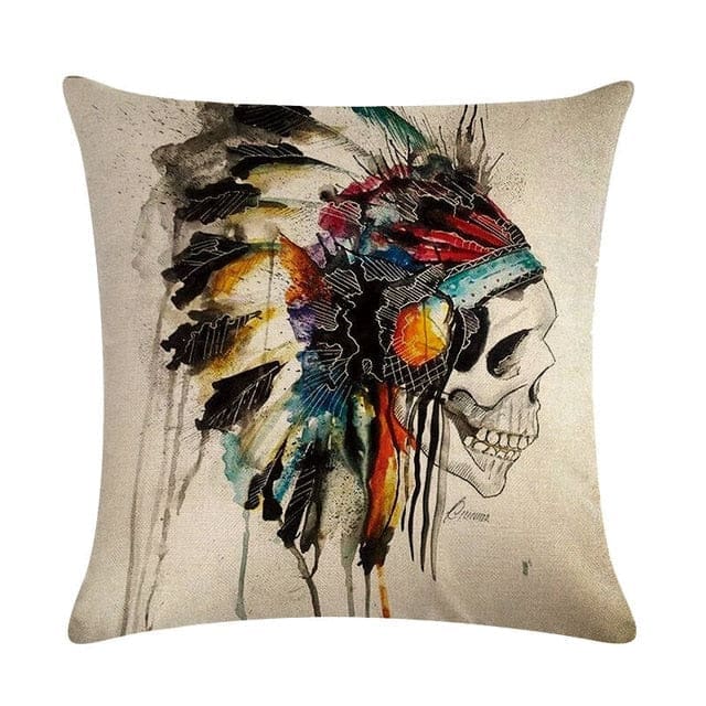 Coussin Indien Indian Skull