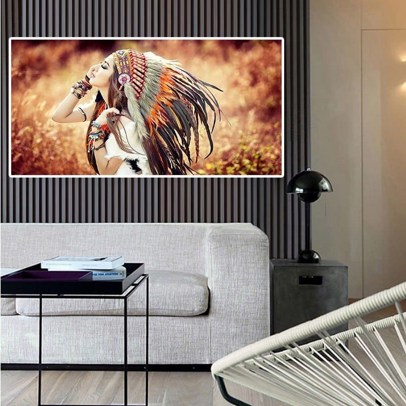 Tableau Indien Fleur d’Automne – Image 3