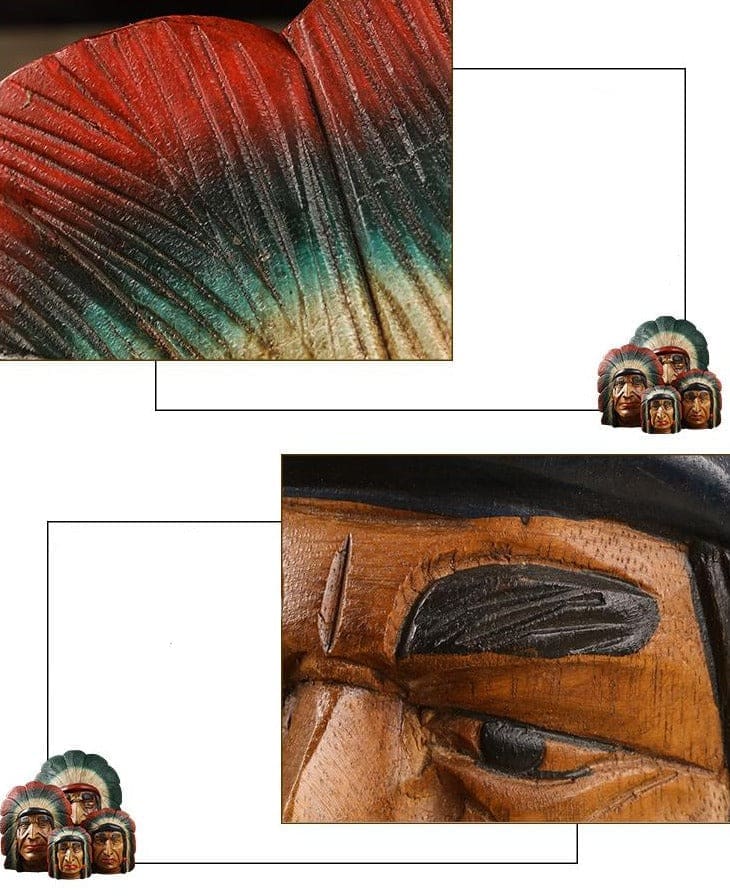 Statue Amérindienne Chef Massif – Image 9