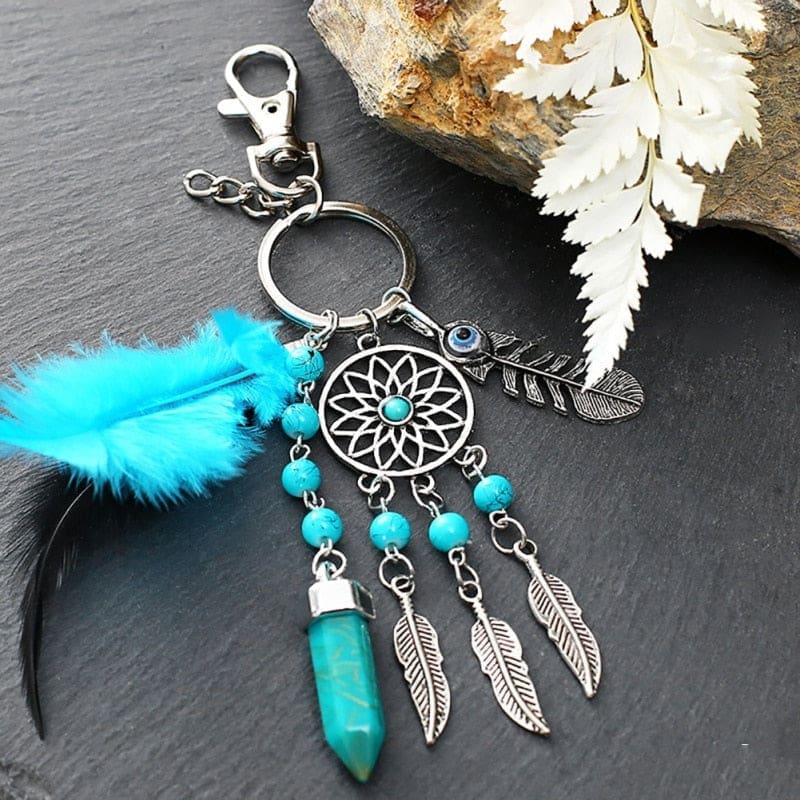 Porte Clé Attrape-Rêve Rêve Turquoise – Image 2