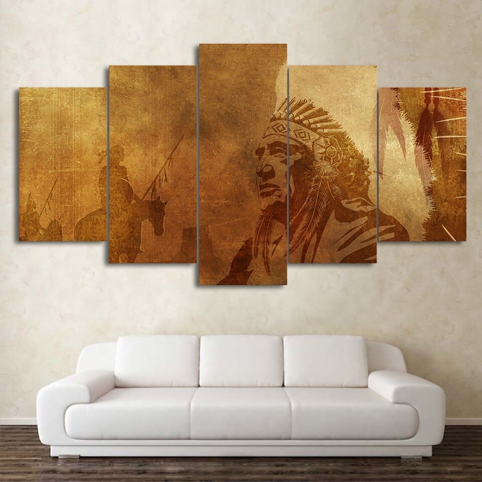 Tableau Indien Chef Doré – Image 2