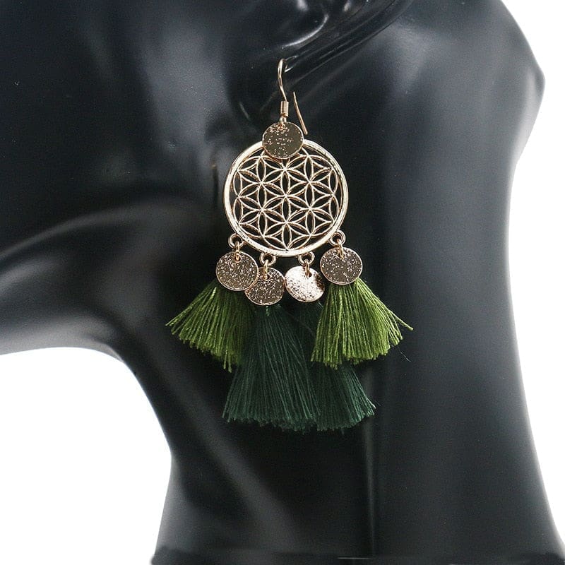 Boucle d’Oreille Attrape-Rêve Feuille d’Arbre – Image 3