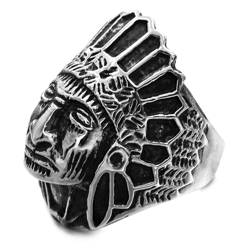 Bague Indienne Chef Nuage Gris (Acier) â Image 3