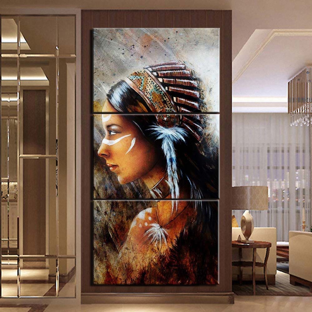 Tableau Indien Visage Tracer – Image 3