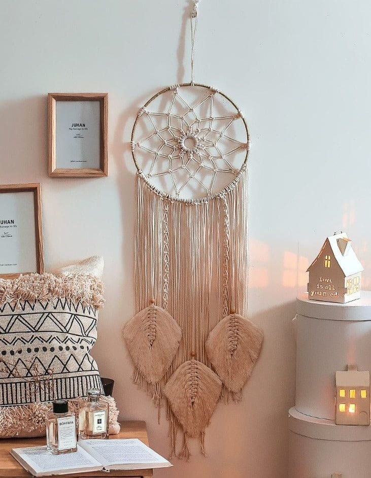 Attrape-Rêve Indien Trio de Feuille – Image 2