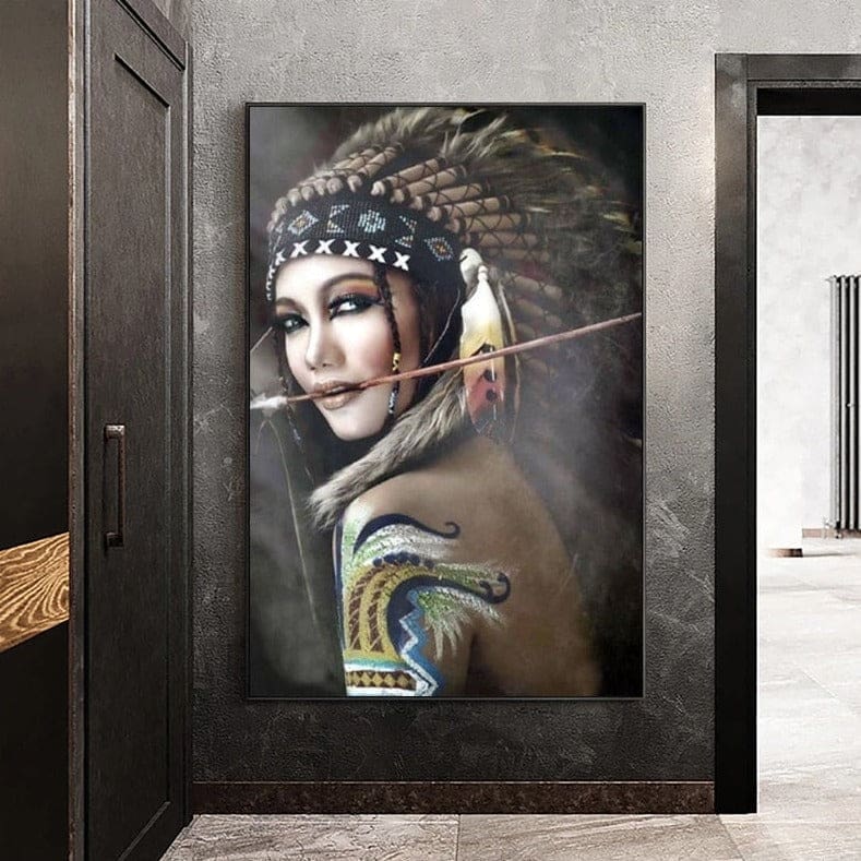 Tableau Indien Femme Guerrière – Image 4