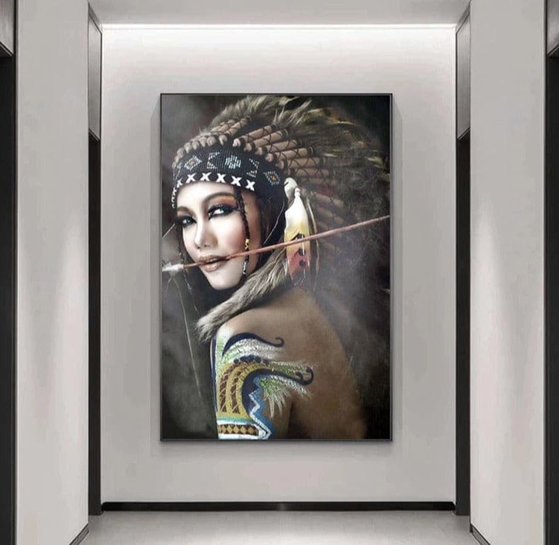 Tableau Indien Femme Guerrière – Image 5