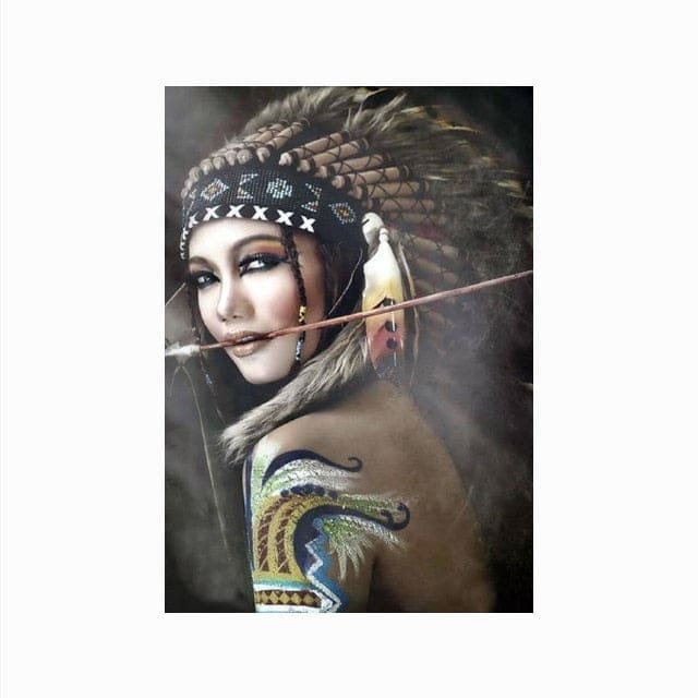 Tableau Indien Femme Guerrière