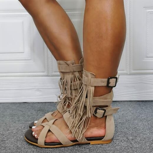 Sandales Indiennes Style Spartiale à Franges – Image 3