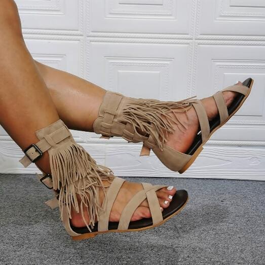 Sandales Indiennes Style Spartiale à Franges – Image 4