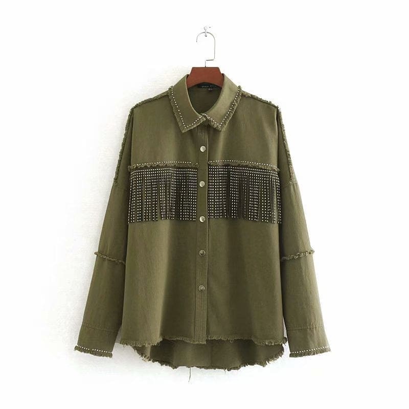 Veste à Franges Green Indian