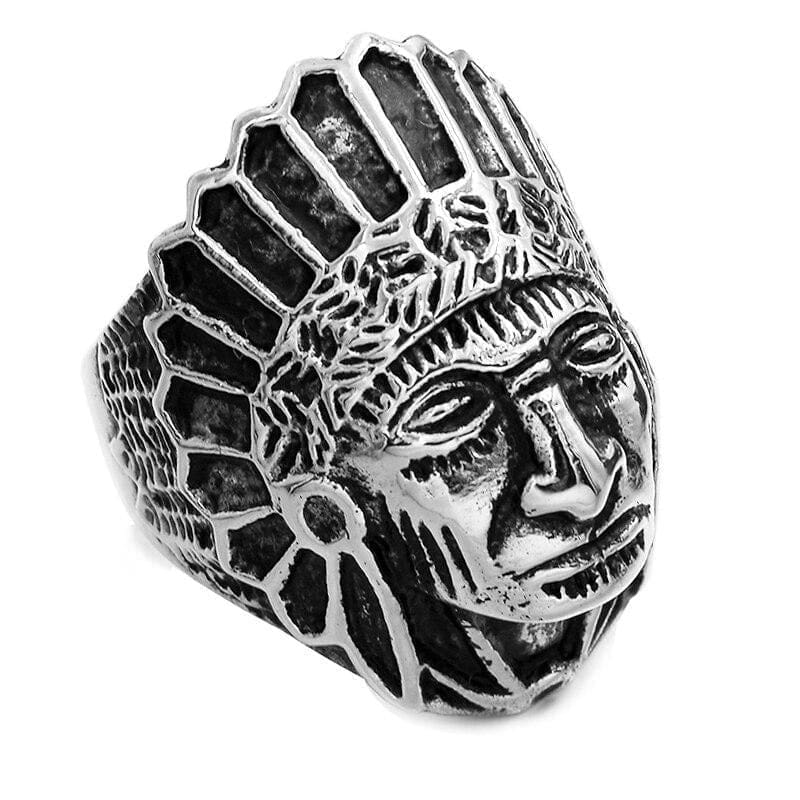 Bague Indienne Chef Nuage Gris (Acier) â Image 2