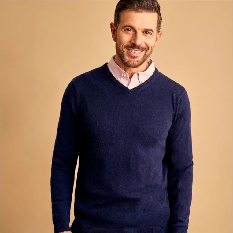 Pull Col V Cachemire & Mérinos homme PULL2126