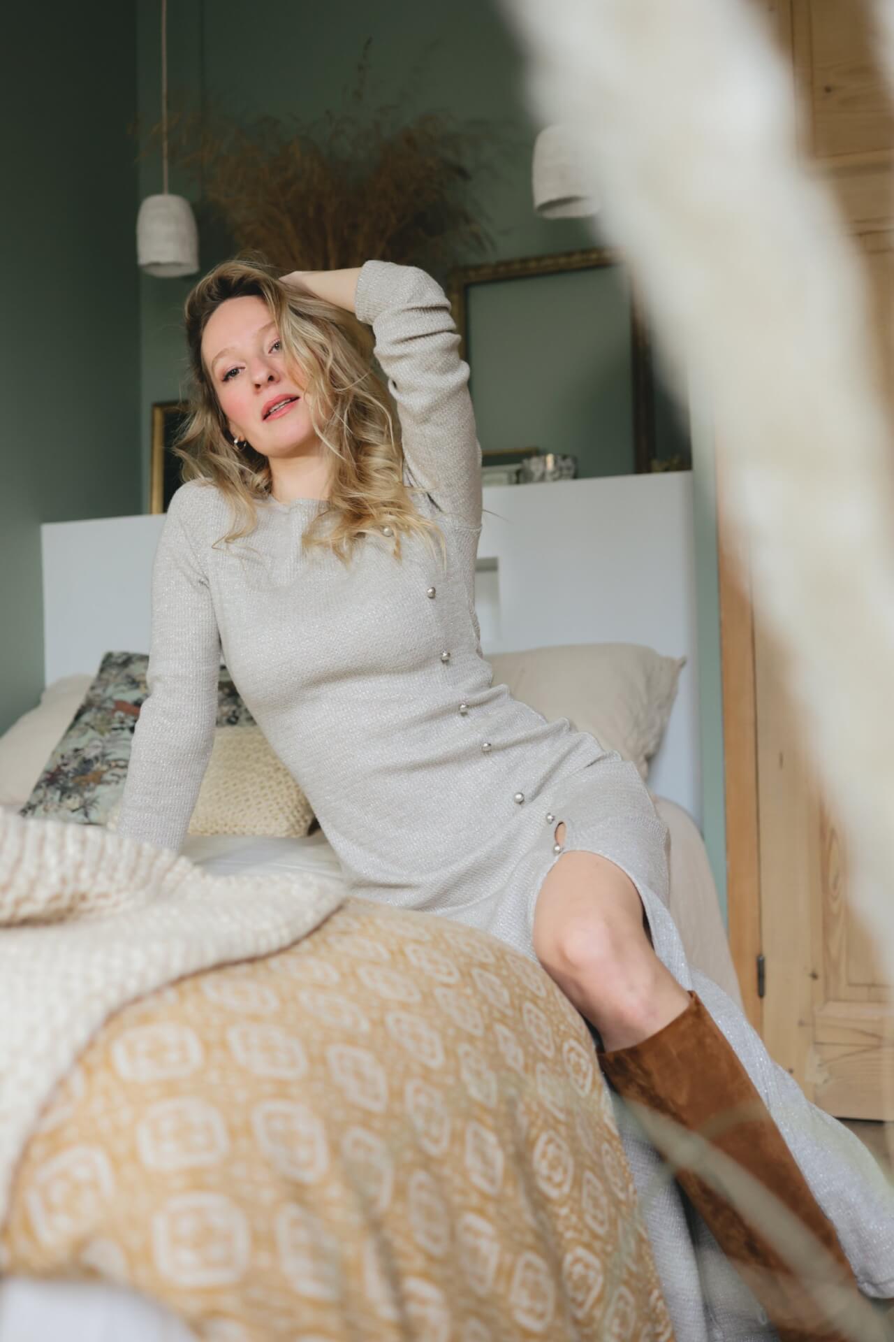 La robe des neiges longue en maille