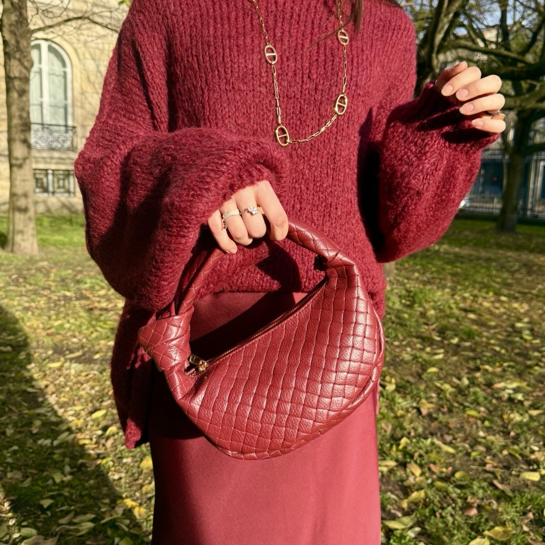 Sac NOEUDS bordeaux mini – Image 3