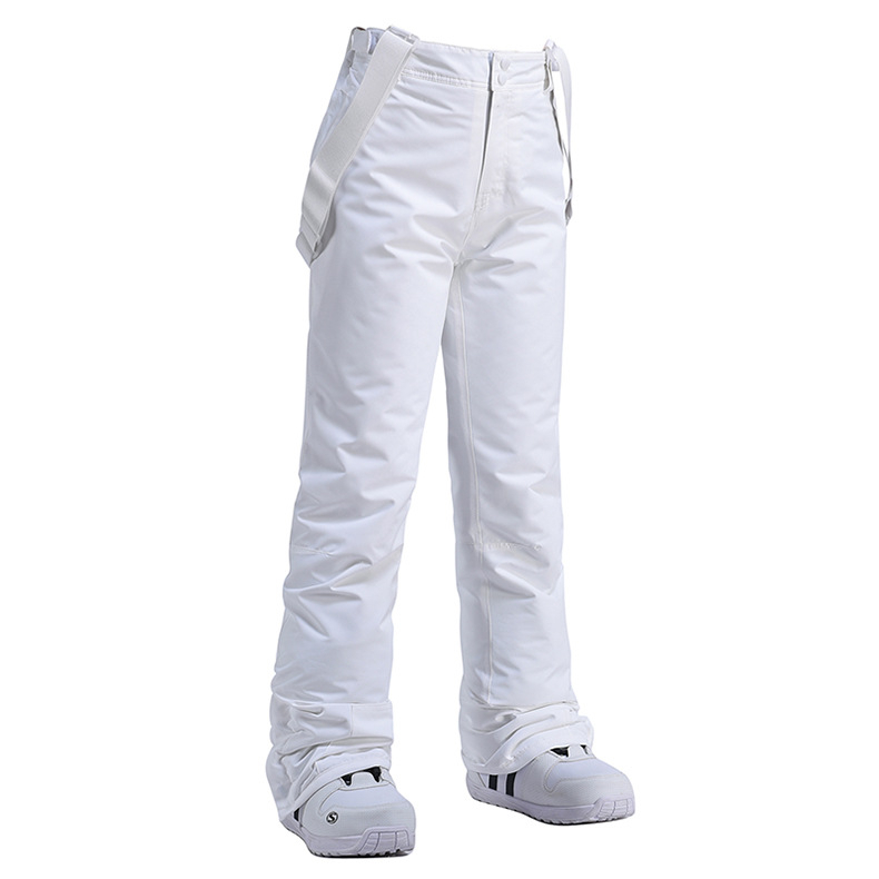 Pantalon ski femme respirant à bretelles blanc – Image 3