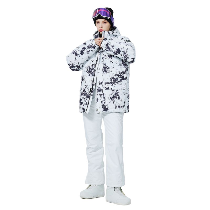 Veste de ski femme blanche avec motifs noirs – Image 6