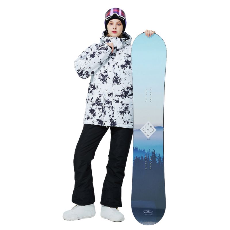 Veste de ski femme blanche avec motifs noirs – Image 3