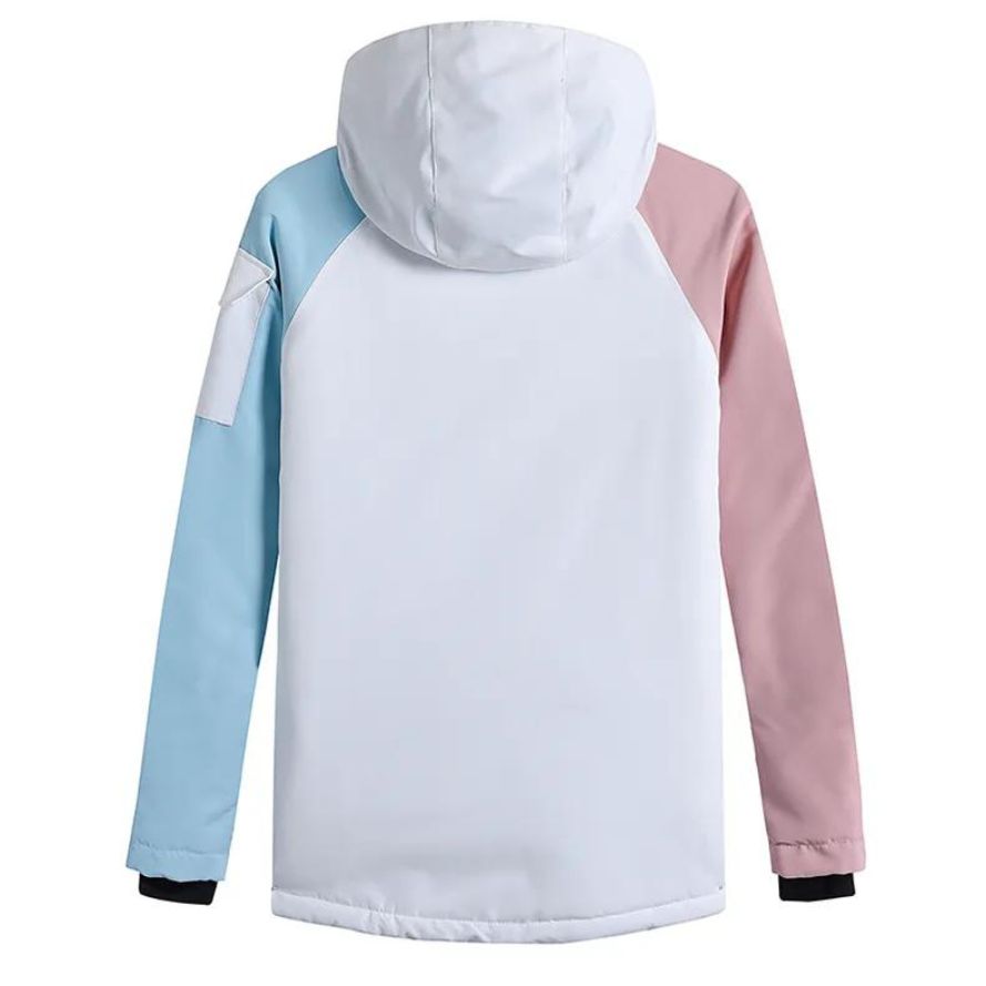 Veste de ski femme blanche moderne avec poches colorées – Image 4