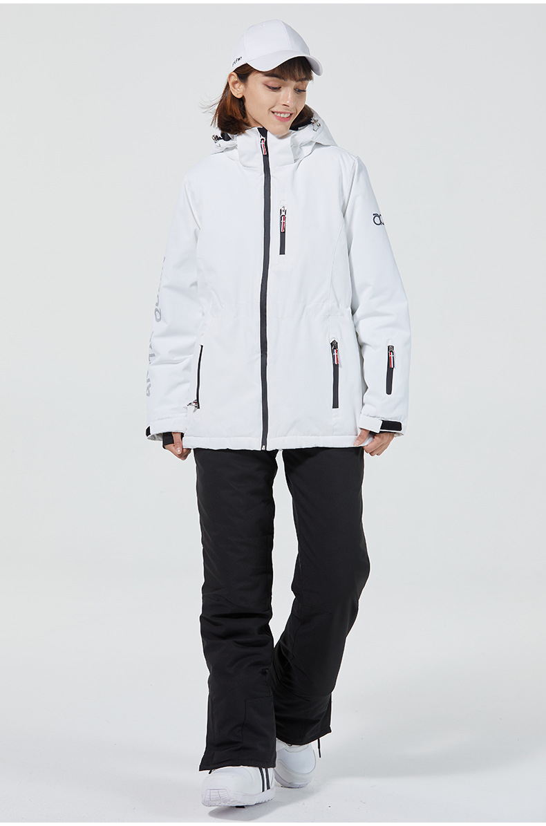 Veste ski femme blanche thermique multipoches – Image 3