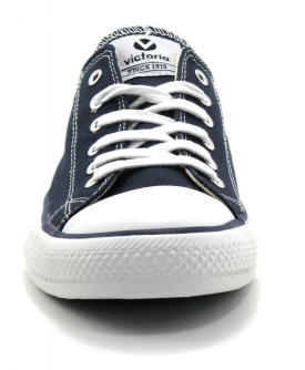 Tennis toile femme ou homme Lacet Semelle plate VICTORIA 06550 bleu marine ou blanc – Image 2