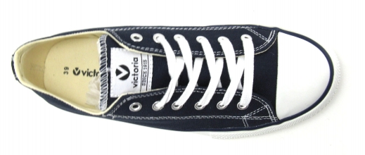 Tennis toile femme ou homme Lacet Semelle plate VICTORIA 06550 bleu marine ou blanc – Image 5