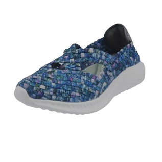 Chaussure femme Ballerine élastique extensible Bride croisée Semelle compensée ROCK SPRING XERA Coloris bleu dur, bleu pale, gris